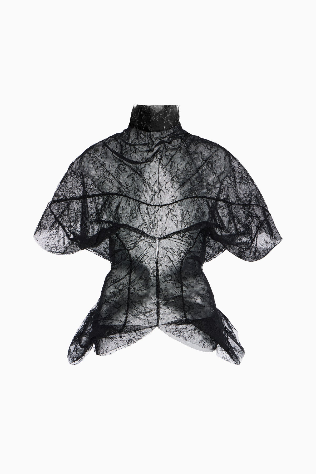 Lace Draped Ruffle Blouse image