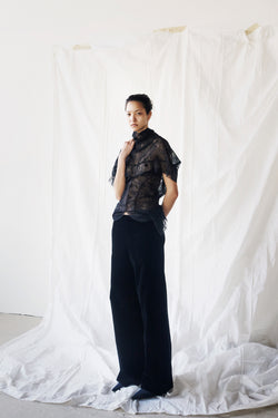 Lace Draped Ruffle Blouse image