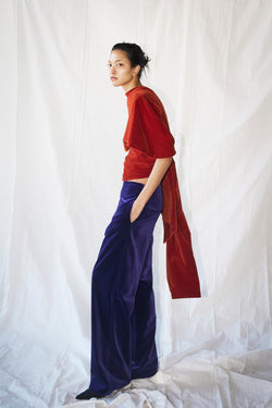 Draped Velvet Shawl Top image