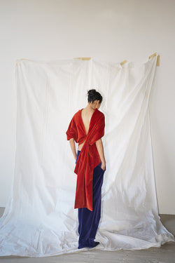 Draped Velvet Shawl Top image