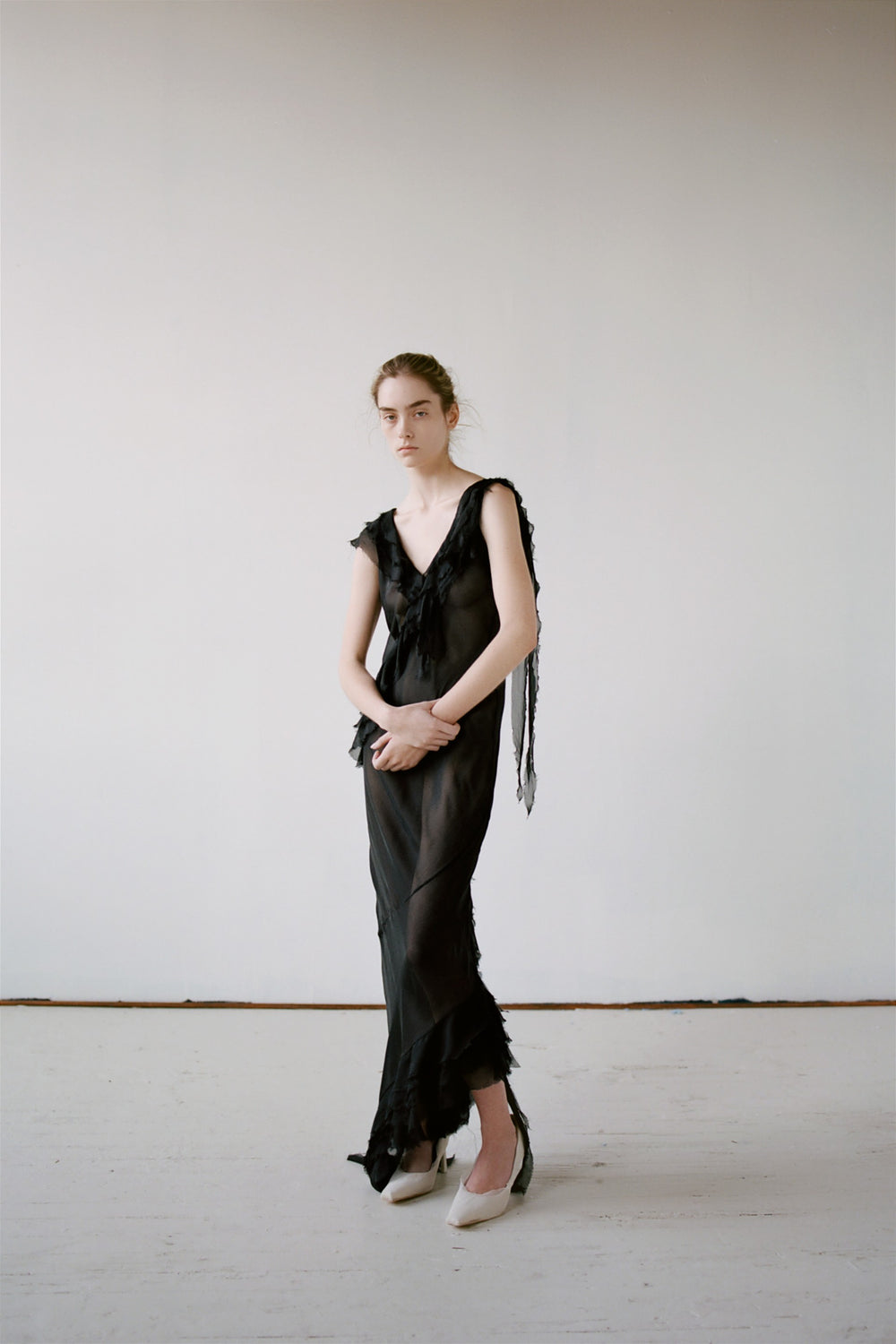 Bias Ruffle Chiffon Top image alternative view