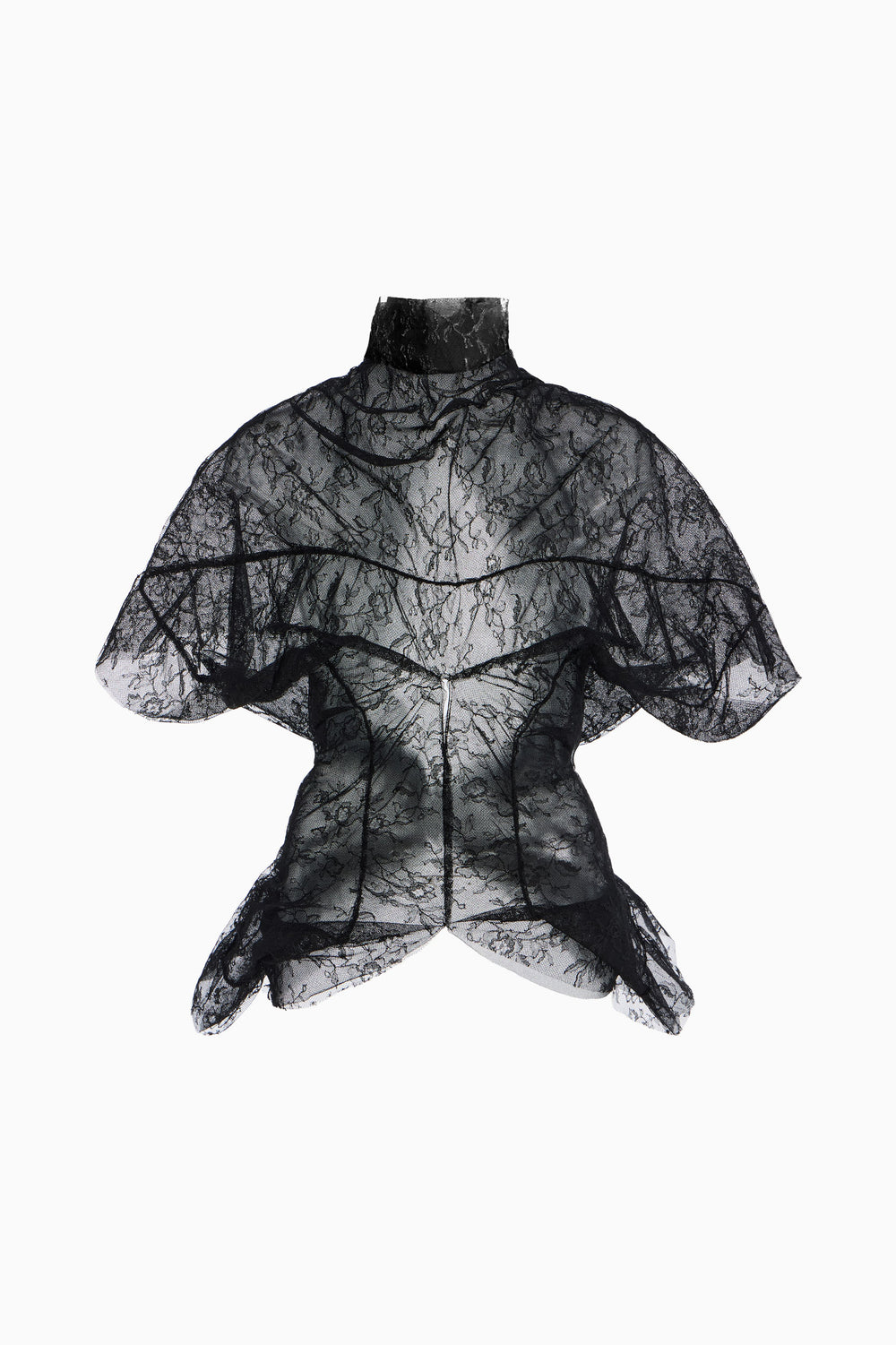 Lace Draped Ruffle Blouse image