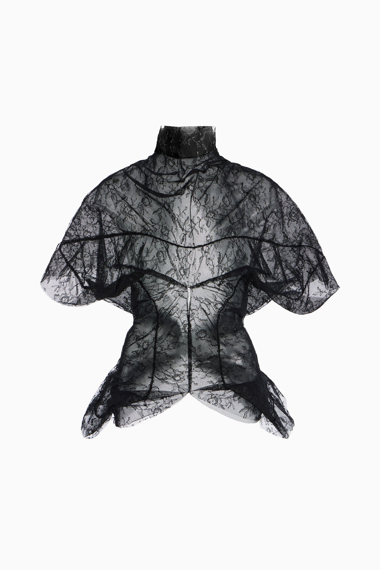 Lace Draped Ruffle Blouse image
